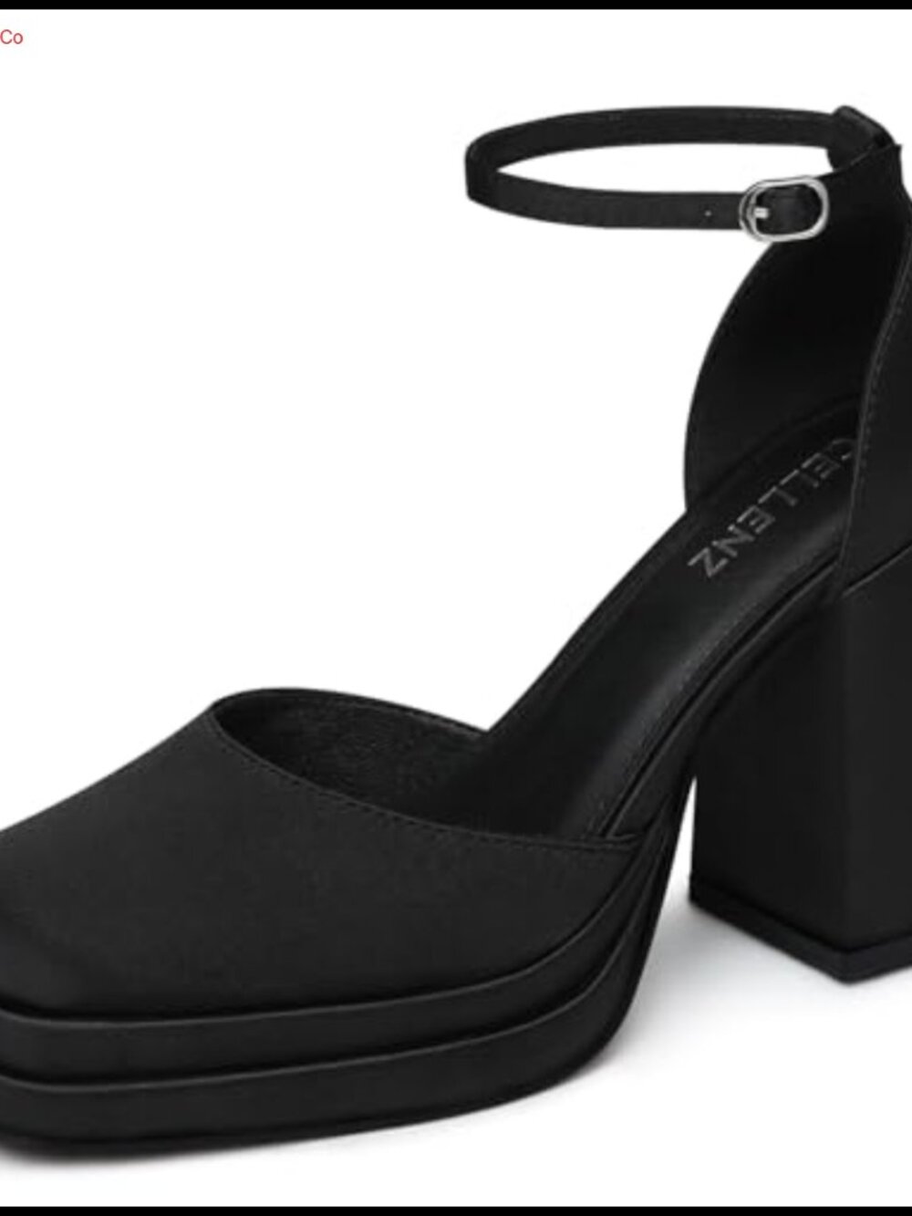 Chunky High Heels Platform Dress Pumps Square Toe Ankle Strap Bridal Party